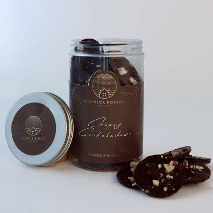 Czipsy czekoladowe mango z wiśnią czekolada deserowa 160g