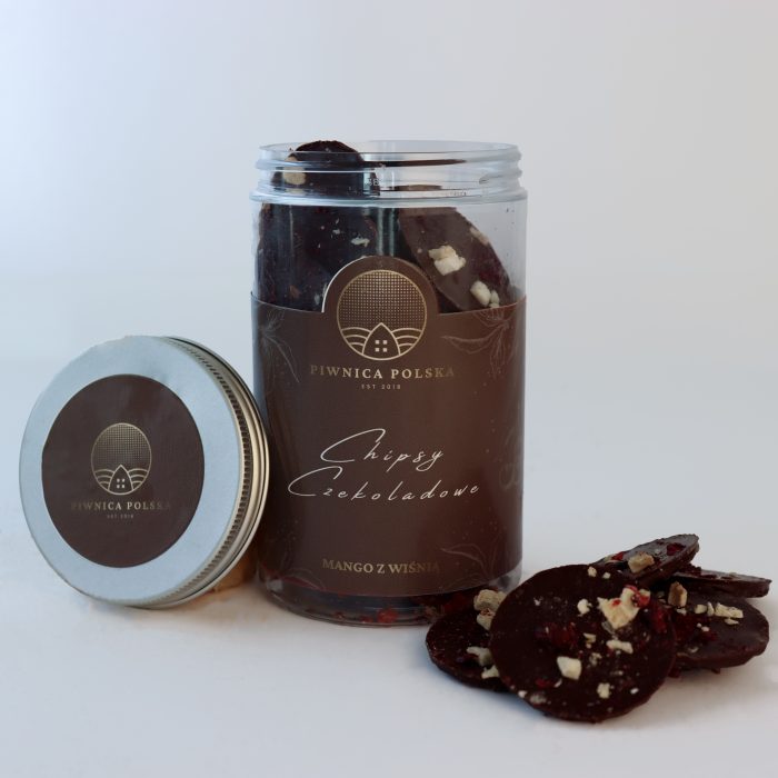 Czipsy czekoladowe mango z wiśnią czekolada deserowa 160g