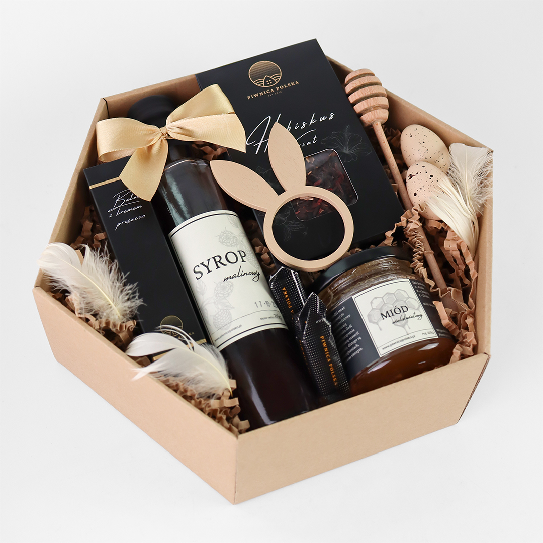 syrop malinowy baton hibiskus miód Zestaw Prezentowy Wielkanocna Słodycz
