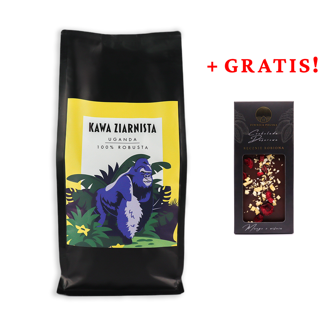 kawa robusta 1kg gratis Kawa ziarnista Robusta 100% Uganda 1 kg